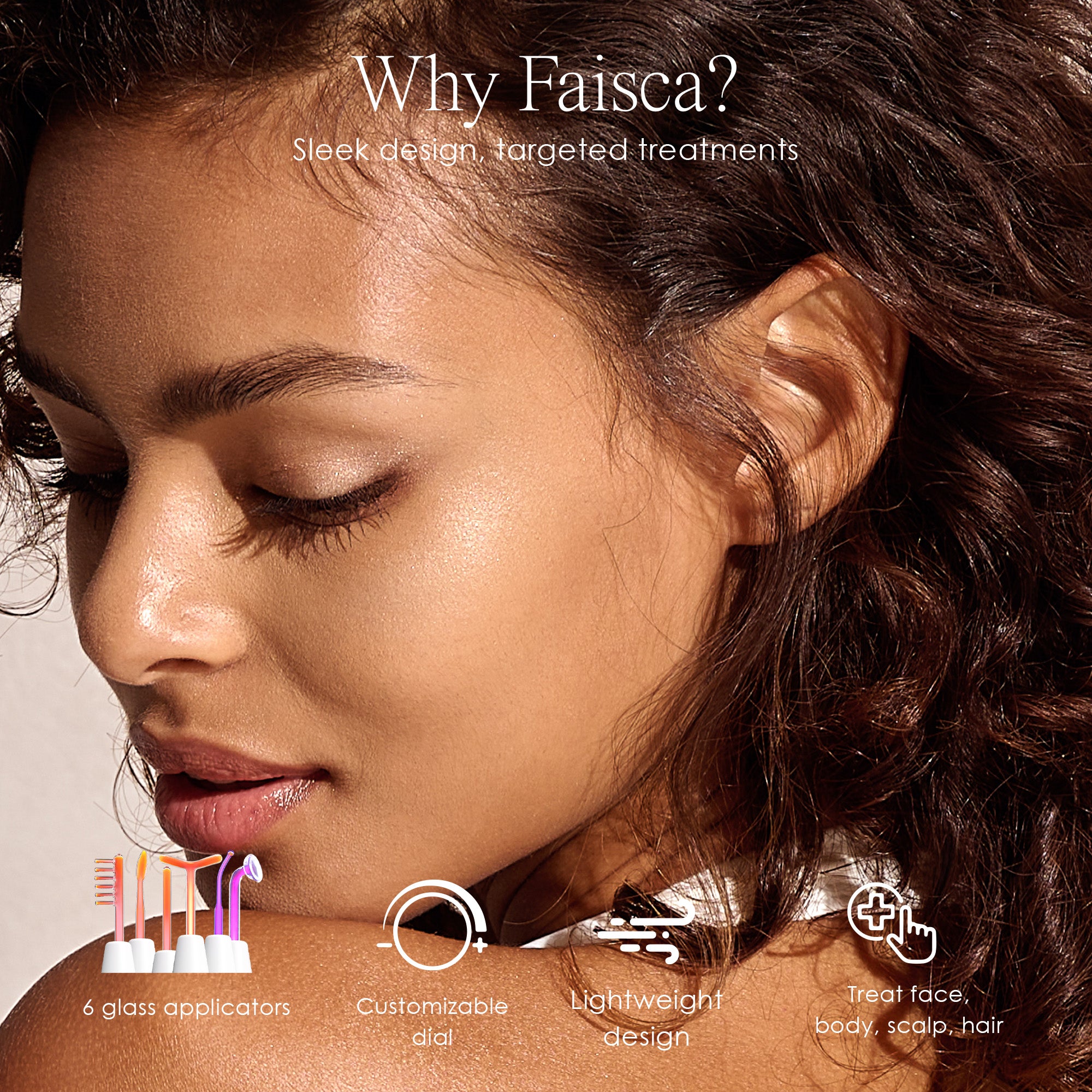 Faisca Neon & Argon high frequency wand listing features such as 6 glass applicators