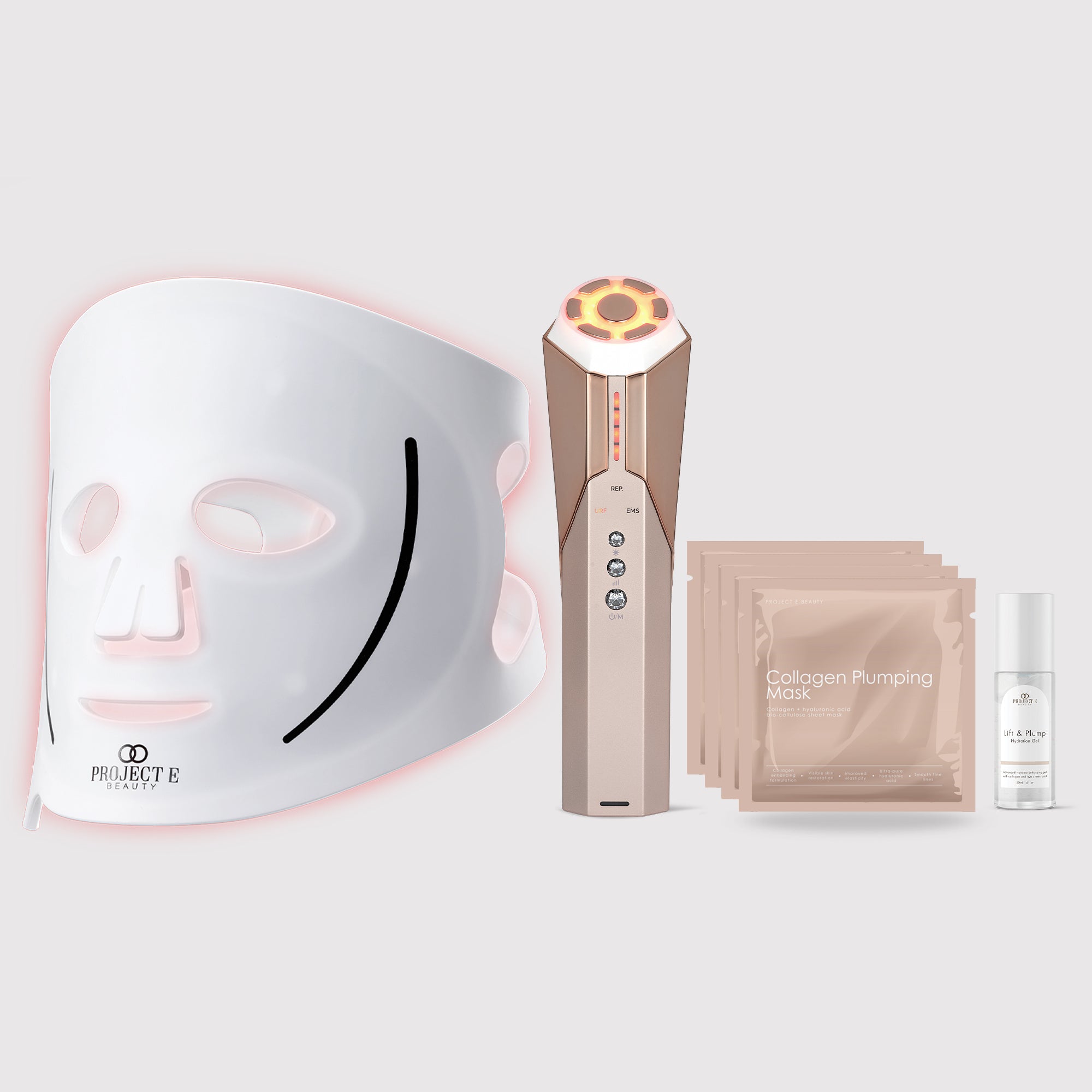 All-in-one facial rejuvenation set with red light therapy and instant age renewal wand for visible skin transformation