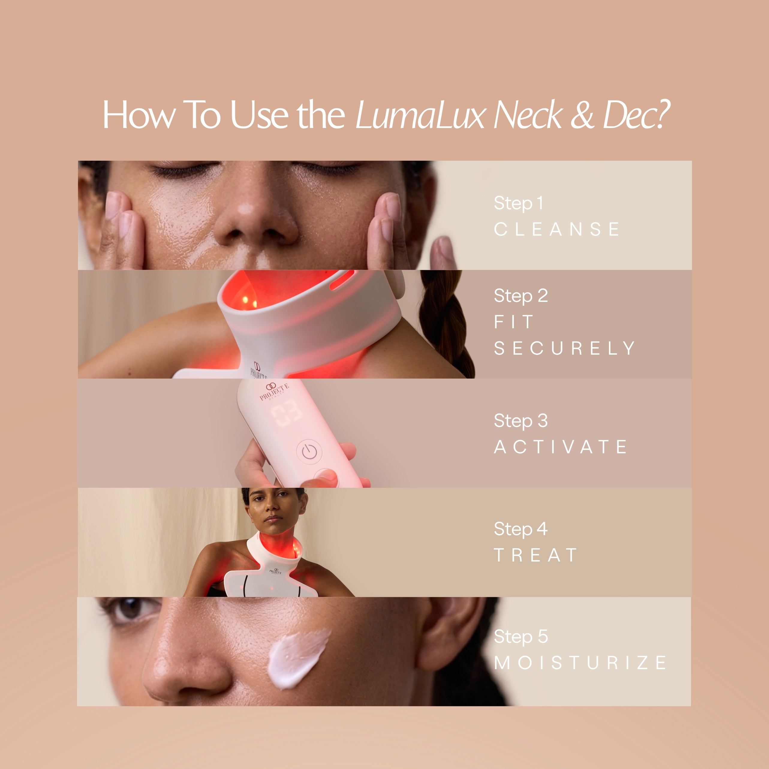 LumaLux Neck & Dec | Pro LED Red Light Therapy Mask